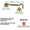 3.70" Light Duty Decorative Brass Cabin Hook 